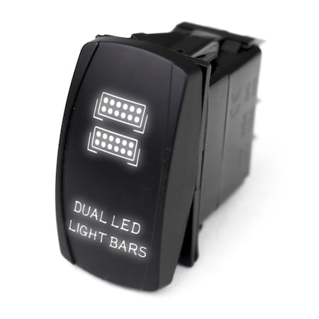 Race Sport Led Rocker Switch W/ White Led Radiance (Dual Led Light Bar) RSLJ35W